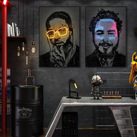 Affiches de stars du rap néo-populaires, figurines de chanteurs hip-hop, peinture encadrée en bois, impression sur toile tendance, art mural
