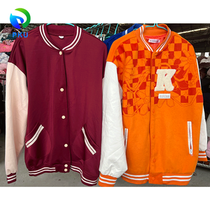 Blouson de baseball mixte pour adulte, printemps-automne, vente en gros de vêtements d'occasion, grandes tailles, polyester/coton PKU - Product Image 4