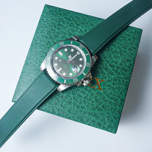 Jettda Bracelet de montre de luxe à double bande CTS Caoutchouc FKM de haute qualité coupé à la taille 19mm 20mm 21mm 22mm Marque de montre <span class=keywords><strong>Dumont</strong></span> Santo-s - Product Image 5