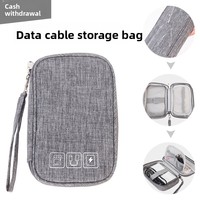 Sac de rangement portable Oxford pour câbles, écouteurs, cordons d'alimentation, batteries externes - Gadget numérique moderne et minimaliste pour voyages d'affaires