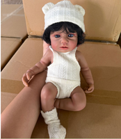 Lebensechte 12 Zoll Afroamerikanische Reborn-Babypuppe aus Vollsilikon Realistische Neugeborenen-Spielpuppe Kuschelige Komfortpuppe Geschenk