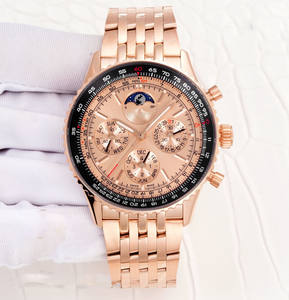 <span class=keywords><strong>Reloj</strong></span> Mecánico de Alta Calidad, Estilo Aviador, con Esfera de Fase Lunar, Resistente al Agua, de Acero Inoxidable de Lujo - Product Image 3