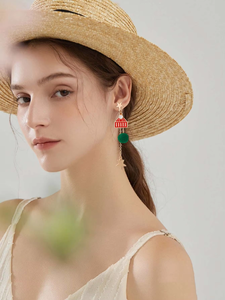 <span class=keywords><strong>Orecchini</strong></span> alla Moda, Trendy e Molto Venduti, in Lega Placcata Argento con Stella, Cappello Rosso e Pompon Verde, <span class=keywords><strong>Orecchini</strong></span> <span class=keywords><strong>Pendenti</strong></span> Natalizi, Regalo di Gioielleria per le Feste - Product Image 6