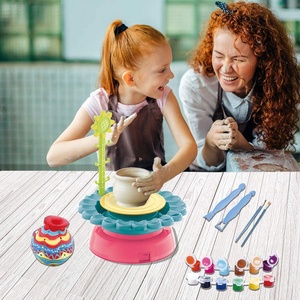 Roue <span class=keywords><strong>de</strong></span> poterie électrique <span class=keywords><strong>pour</strong></span> enfants, jouet avec argile, bricolage créatif, jouets artisanaux, fabrication <span class=keywords><strong>de</strong></span> céramique, <span class=keywords><strong>peinture</strong></span>, ensemble <span class=keywords><strong>de</strong></span> palette, jouet éducatif - Product Image 2