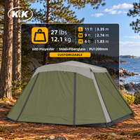 Tente de camping familiale Kawagebo Kamp (KK) avec logo personnalisé, installation facile, pour 3 à 6 personnes, grande tente cabane avec bâche de protection, vente en gros