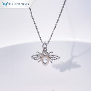 จี้สร้อยคอรูปผึ้งเงินแท้ 925 จาก Tianyu Gems ประดับด้วยเพชร CZ ทรงลูกแพร์ ดีไซน์รูปแมลง เครื่องประดับแฟชั่นสำหรับผู้หญิง - Product Image 2