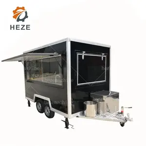 Ngoài Trời Nhôm Kèm Theo Vuông Bánh Thực Phẩm Di Động Trailer/Rang Gà Xe Tải Cho Panama Thực Phẩm Hot Dog