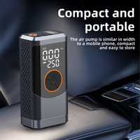 Gonfleur de pneus numérique sans fil à double écran ABS 150 PSI 20 L/min Pompe à air 3000 mAh 5 modes prédéfinis LED SOS Power Bank Type-C