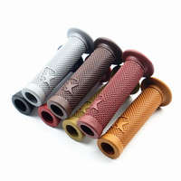 Puños de Manillar de Motocicleta Retro, Antideslizantes, de Goma, con Diseño de Estrella, 7/8" 22mm, Universales, Vintage, para Cafe Racer, Motocicleta Personalizada