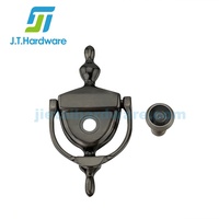 Accessoires de porte 200/220 degrés en laiton massif noir nickel 2-en-1 heurtoir de porte