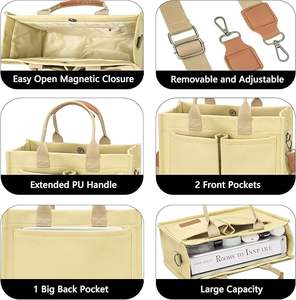 Sac fourre-tout en toile de style tendance, échantillon gratuit, logo personnalisé pour l'impression commerciale, sac de shopping réutilisable, sac fourre-tout pour femmes - Product Image 2