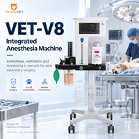 Appareil d'anesthésie vétérinaire OliveVet Turbine Drive Mobile avec écran tactile couleur 10,1 pouces, fournitures médicales, marque privée, usage clinique
