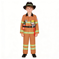 Costume de pompier pour enfants, 4 pièces, avec accessoires jouets, tenue de jeu de rôle de pompier, vêtements de déguisement pour enfants
