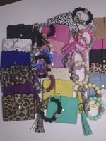 Porte-clés mousqueton classique rectangulaire en acier inoxydable tressé réutilisable, avec pampille en cuir PU, perles, portefeuille et silicone imprimé sérigraphié