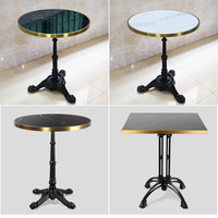 Table de salle à manger ronde en pierre de quartz, style luxe léger, minimaliste et moderne, avec finition dorée en acier inoxydable, pour hôtel, appartement, maison
