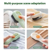 Brosse de nettoyage de chaussures à poils doux, brosse à vêtements liquide à long manche, brosse à planche à laver, outils de nettoyage ménager