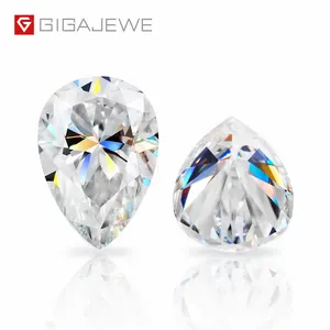 GIGAJEWE सफेद डी रंग नाशपाती कट moissanite थोक मशीन में कटौती सिंथेटिक रत्न गहने बनाने के लिए