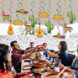 Décorations suspendues en spirale pour Fiesta Mexicaine, Fournitures de fête Cinco de Mayo, Décorations suspendues en spirale pour fête Taco Fiesta Mexicaine - Product Image 3