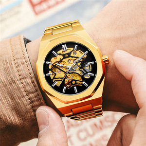 Montres mécaniques automatiques pour <span class=keywords><strong>homme</strong></span>, nouvelle collection de montres squelette en acier inoxydable avec cadran transparent - Product Image 6