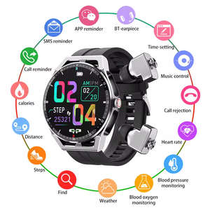 T20 <span class=keywords><strong>2</strong></span> in 1 con cancellazione di rumore <span class=keywords><strong>Smart</strong></span> Watch Bt auricolari integrati Combo Smartwatch cinturino da polso Tws auricolari - Product Image 3