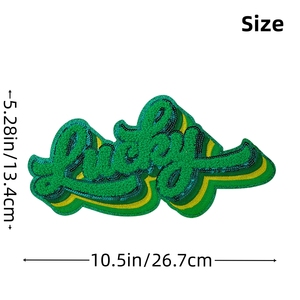 Toptan çevre dostu demir-on şönil ve Glitter nakış yamalar için özel renkler ile St. Patrick günü - Product Image 6