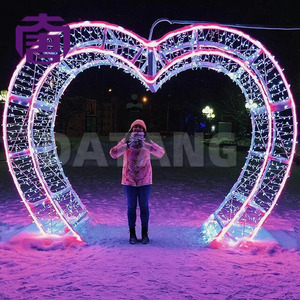 ไฟประดับตกแต่งรูปหัวใจ 3 มิติ LED สำหรับคริสต์มาส เหมาะสำหรับตกแต่งภูมิทัศน์เชิงพาณิชย์ในสวนสาธารณะ งานเทศกาล และสวน - Product Image 3