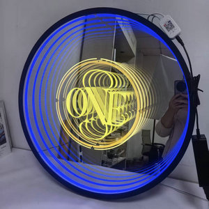 <strong>Custom</strong> 3D LED Neon <strong>Infinity</strong> <strong>Mirror</strong> Letters Logo Sign for Office Bar Companies-Multi Color Shop Wall <strong>Decoration</strong> Business Light - Product Image 3