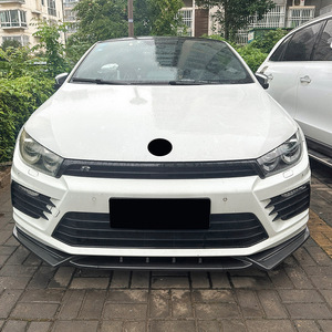 Amp-Z Volkswagen Scirocco Mk3.5 R 2015 - Lame de pare-chocs avant noire piano avec texture fibre de carbone, style tuning - Product Image 2