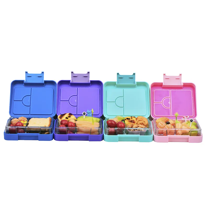 2022 amazon Best Cute articoli per la casa piccola scatola da pranzo 4 scomparti per bambini contenitore per alimenti contenitore in plastica