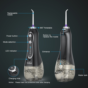 Unifeel IPX7 Nettoyeur dentaire ultrasonique portable rechargeable électrique Professionnel sans fil Hydropulseur dentaire Réservoir d'eau de 300 ml - Product Image 3