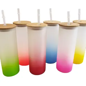 USA Warehouse Hot Selling 25oz Changing colors Glass Sublimation Tumbler for Daily Life Water Drinking