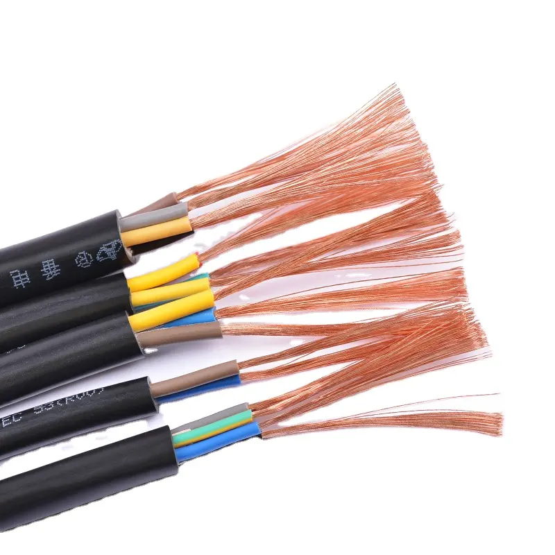 CQC Approval RVV copper stranded conductor electrical cable PVC double insulated sheathed Multic Core flexible electric wires