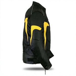 Unisex Full Sleeve <b>Leather</b> Motorcycle Jacket Color Blocked Yellow Black Windproof Anti-UV Breathable Plus Size All Racing Wear - Product Image 3