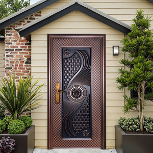 Zs Tùy Chỉnh Thiết Kế Hiện Đại Khu Dân Cư Nhôm Kim Loại Nhà Biệt Thự Bên Ngoài Thép Không Gỉ An Ninh Phía Trước Cửa Ra Vào - Product Image 3