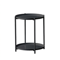 Table basse pliante moderne en fer, design à 2 niveaux, plateau amovible, portable, durable, facile à nettoyer, meubles de salon, chambre à coucher