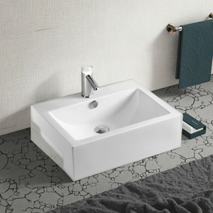Lavabo à main en céramique rectangle de salle de bain de haute qualité <span class=keywords><strong>pour</strong></span> <span class=keywords><strong>WC</strong></span> d'hôtel - Product Image 3