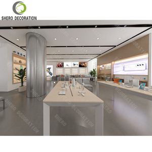 Accesorios de teléfono móvil personalizados, vitrina de tienda, tienda de diseño de interiores, mesa de teléfono móvil blanca - Product Image 5