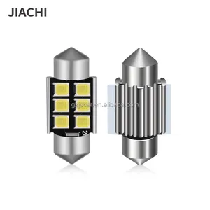 JC彩灯2835 6SMD 31/36/39/41毫米发光二极管灯12v白色/蓝色/绿色/红色/黄色/粉色C5W汽车造型内门行李箱灯