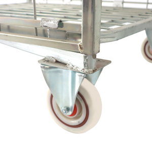 Thép mạ kẽm bốn bánh giặt Xe đẩy giỏ hàng dịch vụ khách sạn CuộN container quần áo lưu trữ tay xe đẩy - Product Image 4