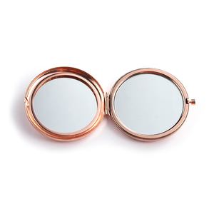 Promotional Gift Double Sides Custom Portable Folding Metal <b>Rose</b> <b>Gold</b> Cosmetic Pocket <b>Mirror</b> - Product Image 4