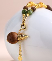 Bracelet et collier ajustables multi-boucles convertibles en perles de prière vintage en bois d'agar et jade Hetian pour collection