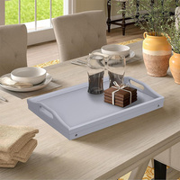 Jambes pliantes Table de plateau de lit Bureau portable en bambou avec poignées en bois pour le petit déjeuner dîner thé et TV pour le stockage d'outils de bijoux