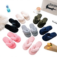 Sandales d'intérieur en peluche pour femmes, rembourrage en coton, tongs douillettes antidérapantes, doublure en fausse fourrure chaude, loisirs