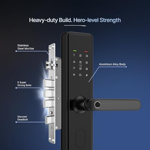 Serrure de porte numérique Tuya en gros, déverrouillage par code, carte, smartphone et empreinte digitale, pour maison intelligente - Product Image 5