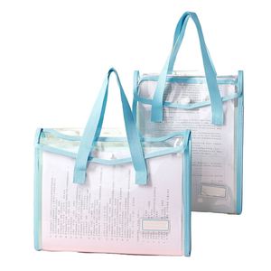 Wholesale Multi-layer Transparent PVC <b>File</b> Bag Student Test Paper Waterproof Document Pouch With Snap Button <b>Expanding</b> <b>Folder</b> - Product Image 1
