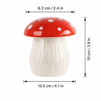 Qianrui Pot à bougie en céramique en forme de champignon, vide, multicolore, moderne et minimaliste, avec couvercle, pour décoration de mariage