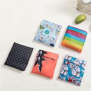 Sac de courses pliable en polyester réutilisable grande capacité promotionnel d'usine avec logo personnalisé - Product Image 6