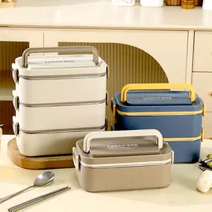 Bento Stainless Steel Stackable LEAK-PROOF Lunch Box for Adults & Kids  cutlery