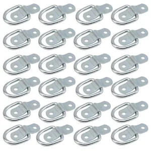 24 pcs 1/4'' Stainless Steel D-Rings Tie Downs Mounted Anchor Points for Ratchet Straps