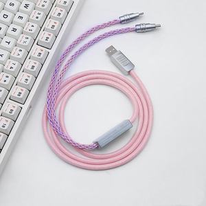 100W 2 in 1 Dual 8K Speed Dual TYPE-C <strong>Keyboard</strong> and Mouse <strong>Cable</strong> with RGB Gaming Internet Cafe Magnetic Axis <strong>Keyboard</strong> Data <strong>Cable</strong> - Product Image 3
